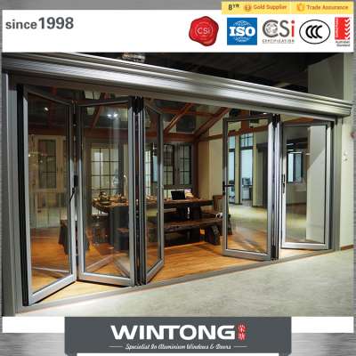 Australia Standard Aluminium Double Glazing Folding Door with Fly Screen