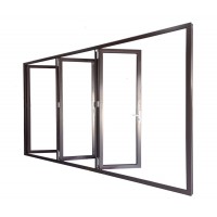 Aluminium modern design balcony glass bi folding door